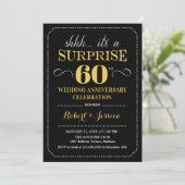 Invitation Surprise 60e anniversaire de mariage - Noir et Or (Debout devant)