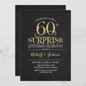 Invitation Surprise 60e anniversaire de mariage tableau craie (Devant / Derrière)