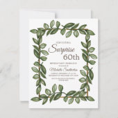 Invitation Surprise 60e anniversaire Feuilles verts (Devant)