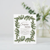 Invitation Surprise 60e anniversaire Feuilles verts (Debout devant)