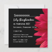 Invitation SURPRISE 60e anniversaire Fleur rouge W063A (Dos)