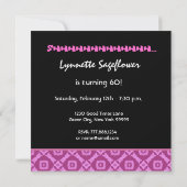 Invitation SURPRISE 60e anniversaire Fleurs roses (Dos)