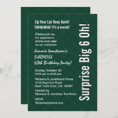 Invitation SURPRISE 60e anniversaire Forêt moderne Vert F002 (Devant / Derrière)