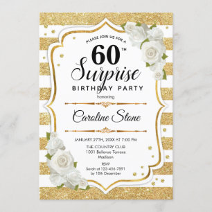 Invitation Surprise 60e anniversaire - Gold White