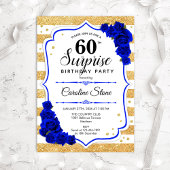 Invitation Surprise 60e anniversaire - Gold White Royal Blue