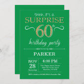 Invitation surprise 60e anniversaire Green and Gol (Devant / Derrière)