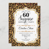 Invitation Surprise 60e anniversaire - Leopard Gold White (Devant / Derrière)