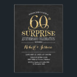 Invitation Surprise 60e anniversaire Mariage Chalkboard Gold<br><div class="desc">Invitation à la célébration du 60e anniversaire du Mariage Surprise. Design élégant et élégant en noir tableau noir et faux or parties scintillant. Comprend une police de script élégante. Message-moi si vous avez besoin d'une personnalisation plus poussée.</div>