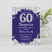 Invitation Surprise 60e anniversaire Marine Blue Silver Diamo (Debout devant)