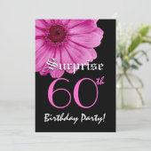 Invitation SURPRISE 60e anniversaire Modèle Rose Daisy (Debout devant)