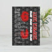 Invitation SURPRISE 60e anniversaire moderne Cercles rouges n (Debout devant)