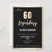 Invitation Surprise 60e anniversaire Moderne Métallic Or (Devant)