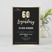 Invitation Surprise 60e anniversaire Moderne Métallic Or (Debout devant)