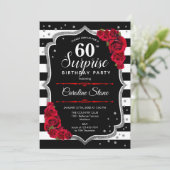 Invitation Surprise 60e anniversaire - Noir Blanc Rouge (Debout devant)
