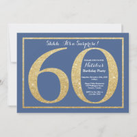 Surprise 60e Anniversaire Paillettes Bleues et Dor
