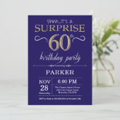 Invitation Surprise 60e anniversaire Parties scintillant bleu (Debout devant)