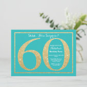 Invitation Surprise 60e anniversaire Parties scintillant Turq (Debout devant)