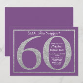 Invitation Surprise 60e anniversaire Parties scintillant viol (Devant / Derrière)