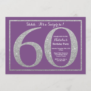 Invitation Surprise 60e anniversaire Parties scintillant viol