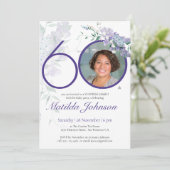 Invitation Surprise 60e anniversaire Personnalisé Photo Flora (Debout devant)
