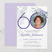 Invitation Surprise 60e anniversaire Personnalisé Photo Flora (Devant / Derrière)