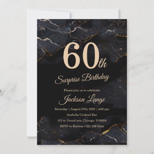 Invitation Surprise 60e anniversaire pour hommes (Devant)