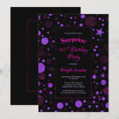 Invitation Surprise 60e anniversaire Purple et Black Party (Devant / Derrière)