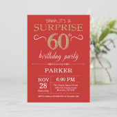 Invitation surprise 60e anniversaire Red and Gold (Debout devant)