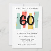 Invitation Surprise 60e anniversaire Retro Midsiècle moderne (Devant)