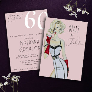 Invitation Surprise 60e anniversaire Soixante et fabuleux pin