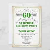 Invitation Surprise 60e anniversaire - Vert Blanc Noir (Devant)