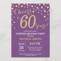 Surprise 60e anniversaire violet et diamant d'or