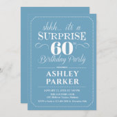 Invitation Surprise 60e fête d'anniversaire - Bleu clair Blan (Devant / Derrière)