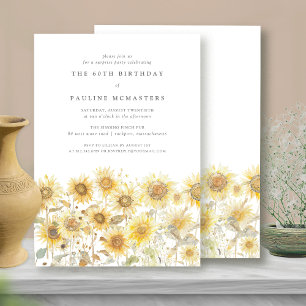 Invitation SURPRISE 60e fête d'anniversaire Boho été tourneso
