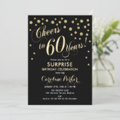 Invitation Surprise 60e fête d'anniversaire - Gold Black (Debout devant)