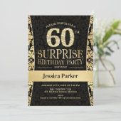 Invitation Surprise 60e fête d'anniversaire - Gold Black (Debout devant)