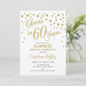 Invitation Surprise 60e fête d'anniversaire - Gold White (Debout devant)