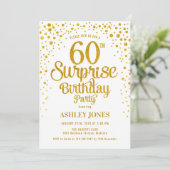 Invitation Surprise 60e fête d'anniversaire - Gold & White (Debout devant)