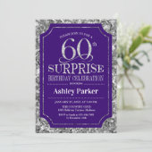 Invitation Surprise 60e fête d'anniversaire - Silver Purple (Debout devant)