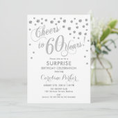 Invitation Surprise 60e fête d'anniversaire - Silver White (Debout devant)
