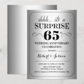 Invitation Surprise 65e anniversaire de mariage - Argent Noir (Devant / Derrière)