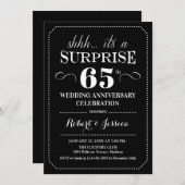 Invitation Surprise 65e anniversaire de mariage - Noir Blanc (Devant / Derrière)