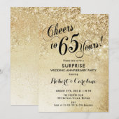 Invitation Surprise 65e anniversaire de mariage - Or (Devant / Derrière)