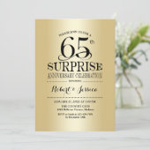 Invitation Surprise 65e anniversaire de mariage - Or (Debout devant)