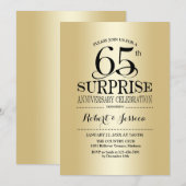 Invitation Surprise 65e anniversaire de mariage - Or (Devant / Derrière)