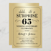 Invitation Surprise 65e anniversaire de mariage - Or Noir (Devant / Derrière)
