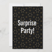 Invitation SURPRISE 65e anniversaire moderne Gold and Black W (Dos)