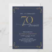 Invitation Surprise 70 & Fabuleux Bleu Blanc & Or Anniversair (Devant)