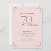 Invitation Surprise 70 & Fabuleux Blush Pink & Black Annivers (Devant)
