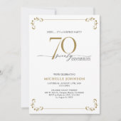 Invitation Surprise 70 & Fabulous Black & Gold Birthday (Devant)